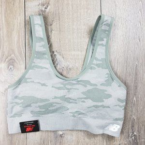 NEW BALANCE MEDIUM IMPACT CAMUFLAGE SPORT BRA SIZE MEDIUM